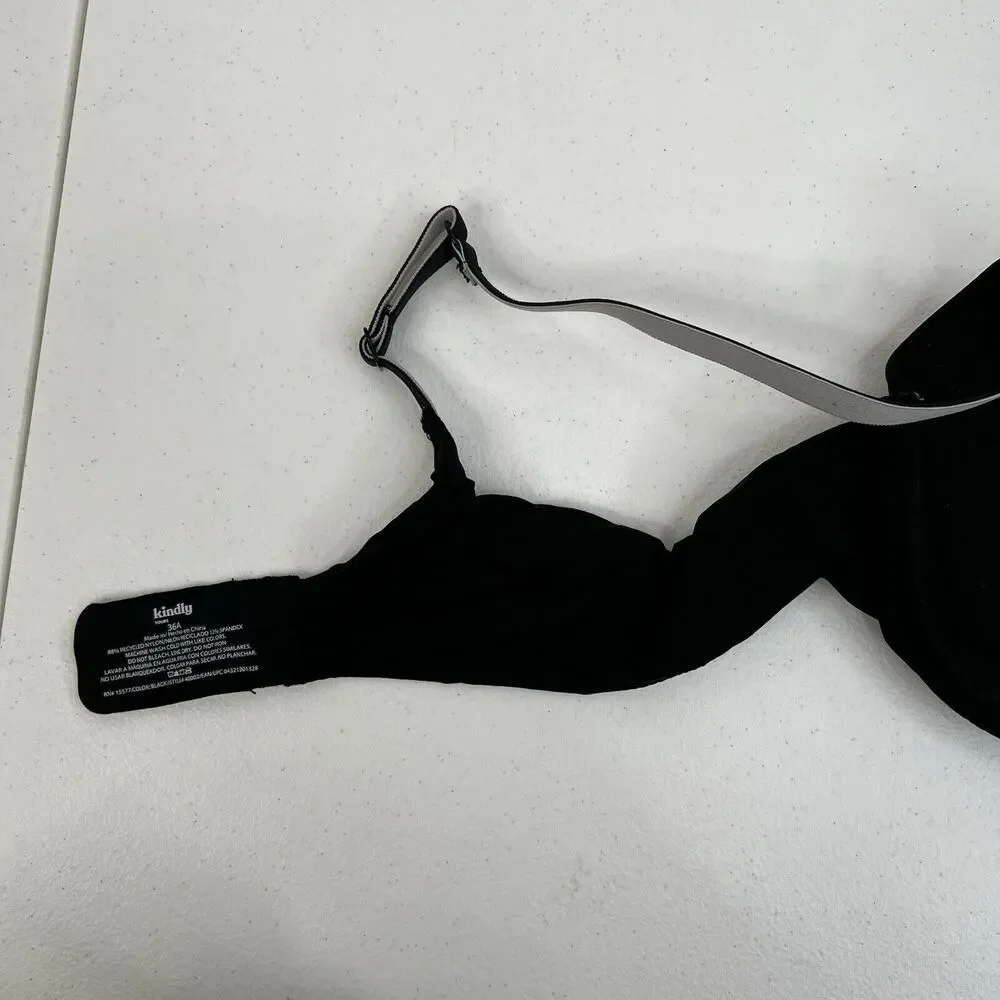 Kindly Yours Sz 36A T-Shirt Bra Sustainable Tailored Black Full Coverage Women’s